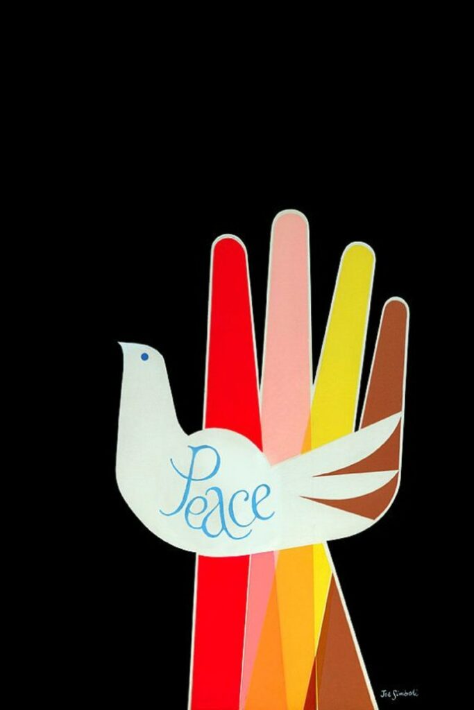 peace and love - Joe Simboli, 1968, vintage peace poster