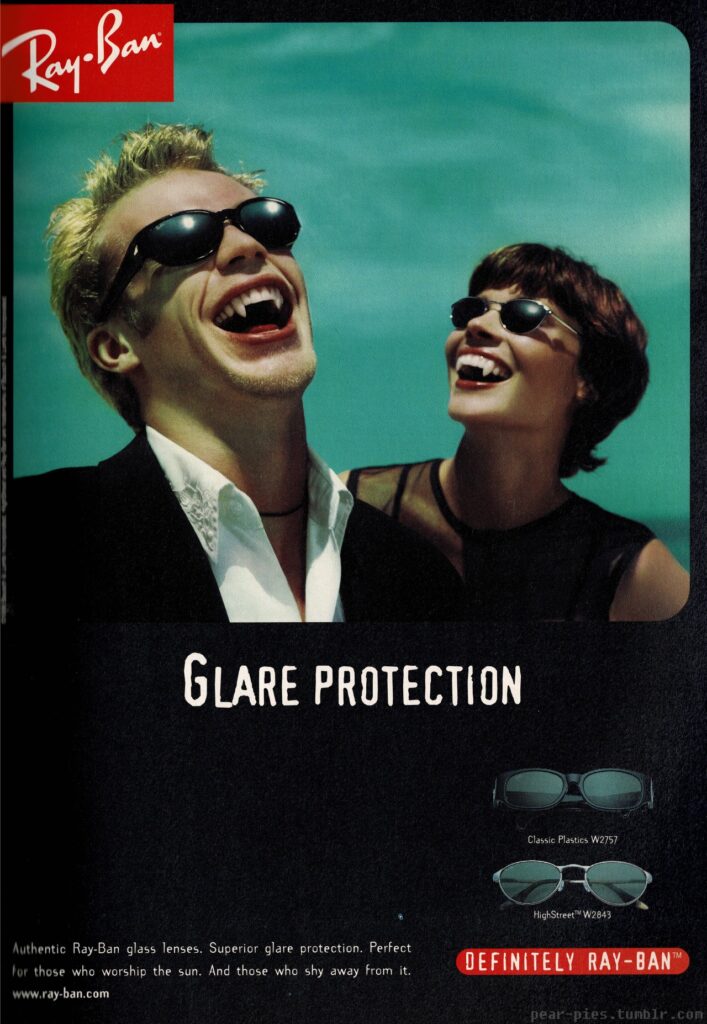 enfin ne plus craindre le soleil. Ray-Ban Glare protection, protection contre l'éblouissement, l'été des vampires