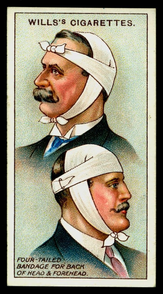 Friedrich Nietzsche : le bandage de l'occiput. Cigarette Card -  Bandage Foto by cigcardpix