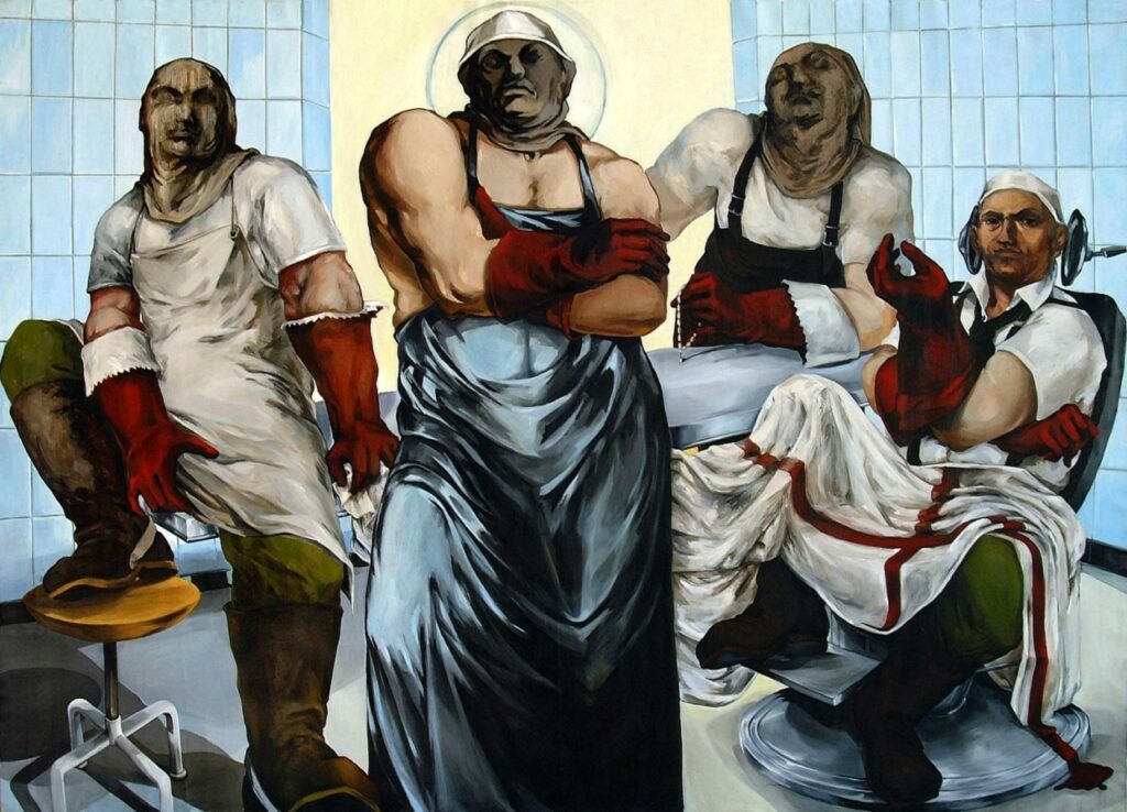 le cercle des dentistes disparus. Biljana Djurdjević — Dentist Society (oil on canvas, 1996-1998)