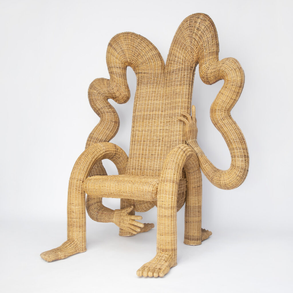 le fauteuil en osier d'Emmanuelle. Chris Wolston’s Wicker Chairs Weave Bodily Exuberance with Functionality 