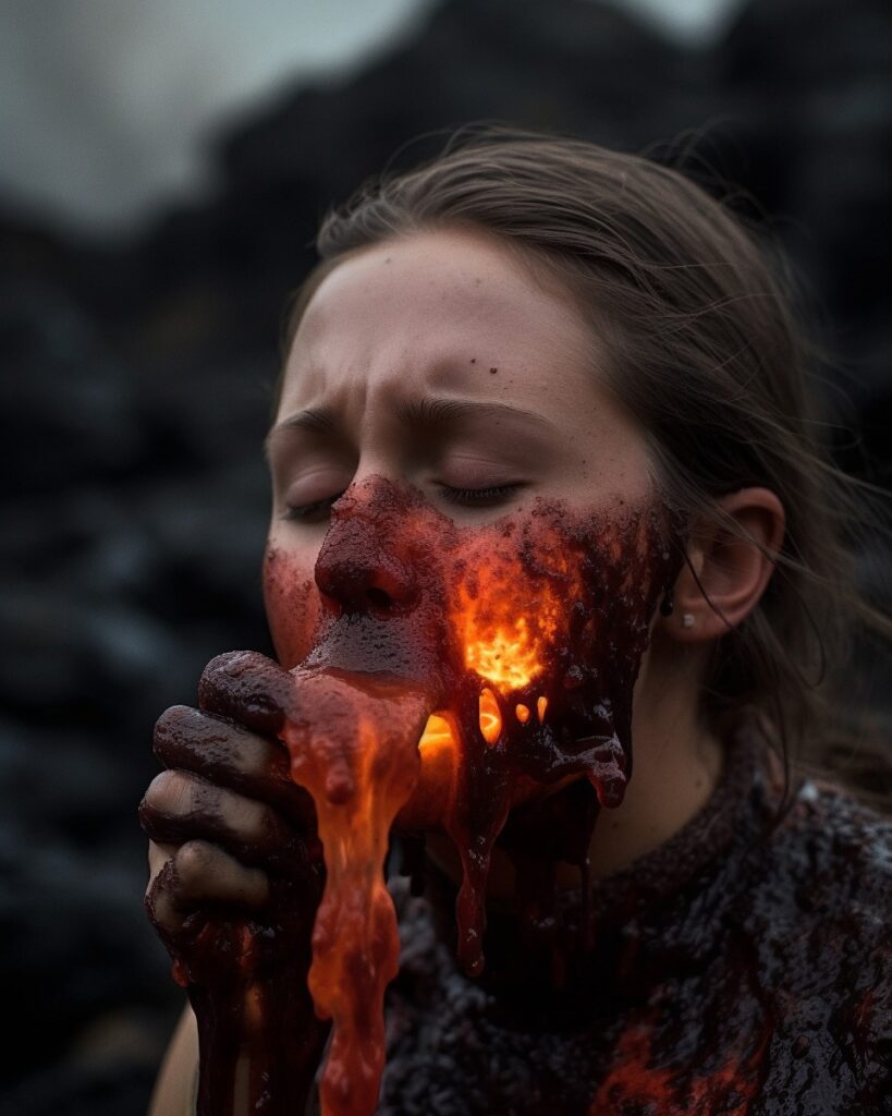 il commençait à faire froid le matin. International Lava eating contest / concours des plus gros mangeurs de lave