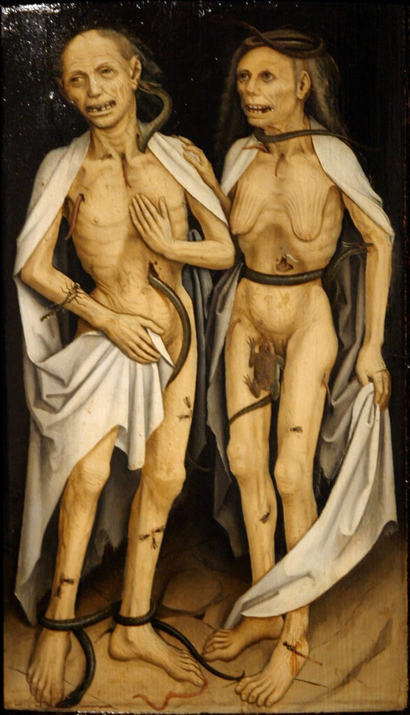 papa - maman - qu'êtes vous devenus ? Les amants dépaysés. Anonyme, vers 1470 (Huile sur bois)