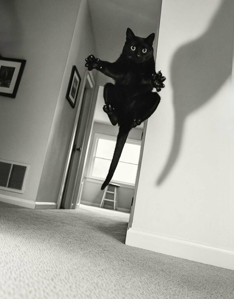 attaque d'un chat volant