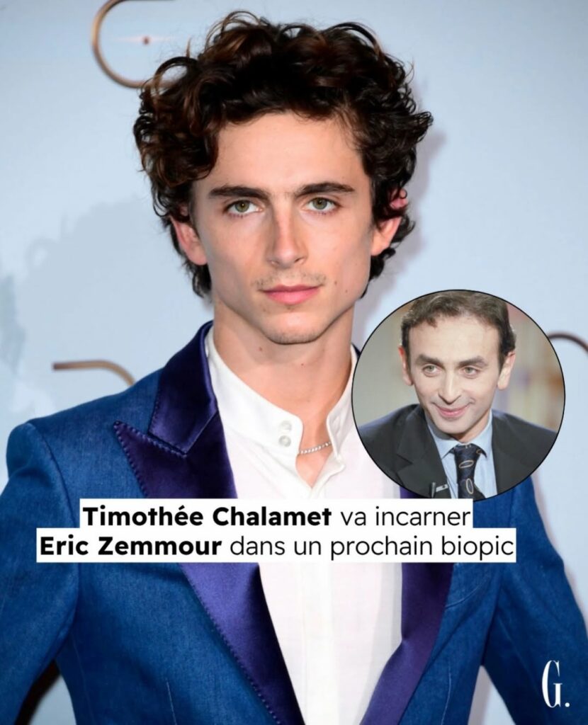 Timothée Chalamet posant pour la présentation de son prochain film sur Eric Zemmour