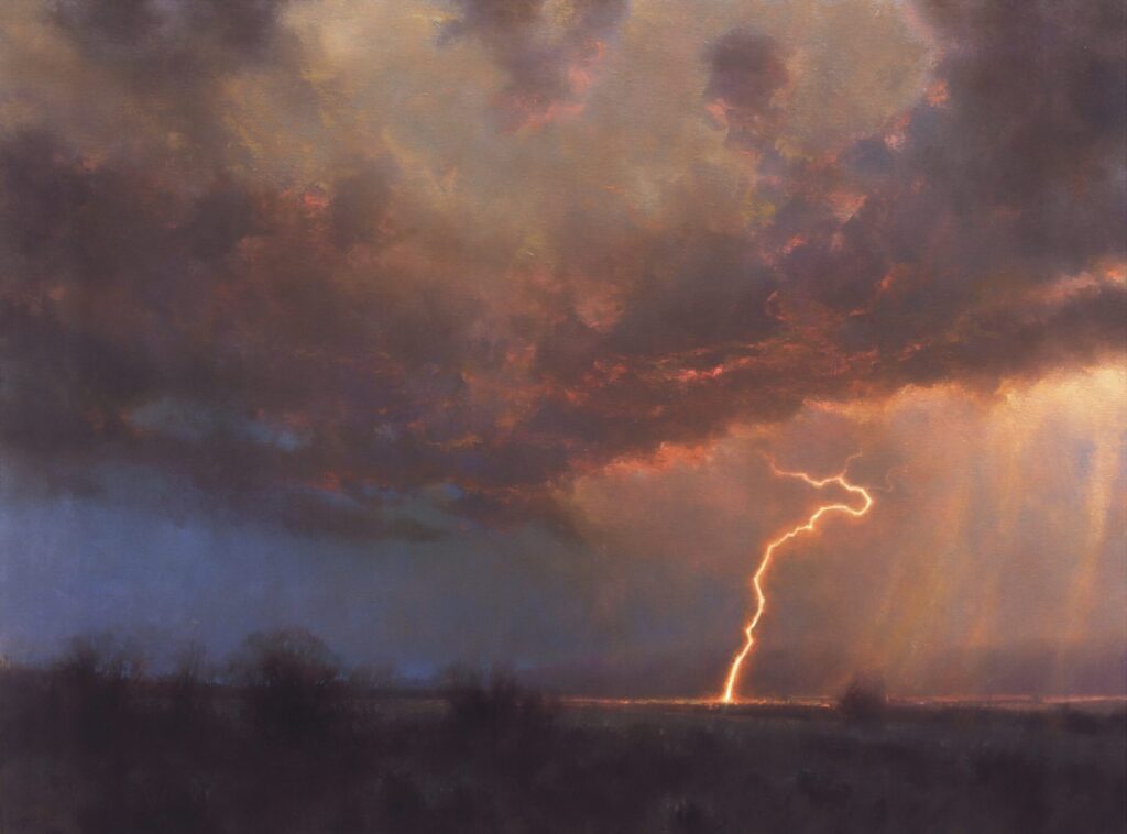 éclair dans un ciel d'orage avant que le tonnerre ne gronde